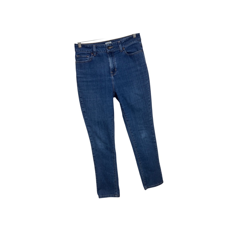 LL Bean Classic Fit Jeans Women 8 Reg Blue Stretch Straight Leg 284078 Denim G29
